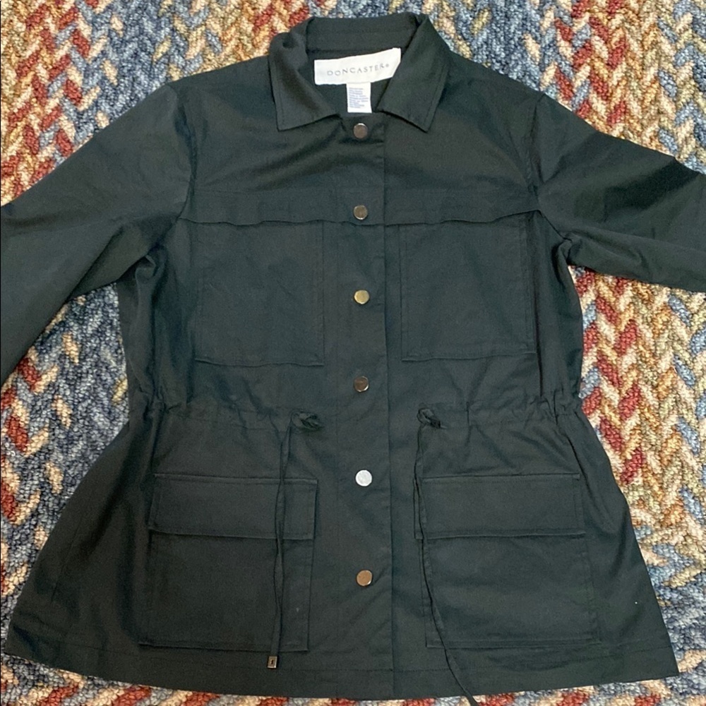 Doncaster Black Utility Jacket with Lightweight Design & Long Sleeves Fall
